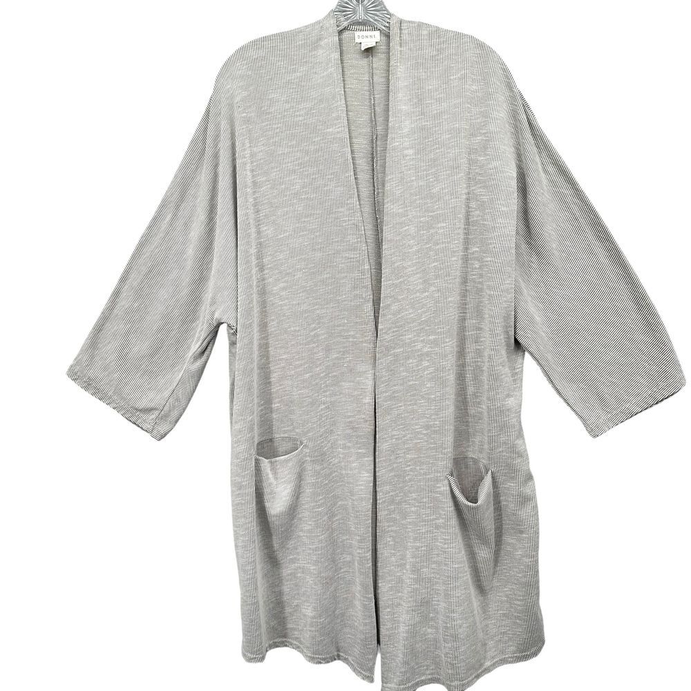 DONNIโ Ribbed Sweater Coat Open Cardigan in Sandwash Size Plus OSFA